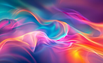 Obraz premium Neon Glow Abstract Wavy Background