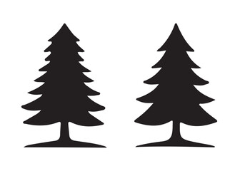 Fototapeta premium Tree silhouettes vector, isolated black tree silhouettes set