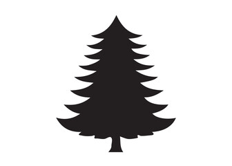 Obraz premium Tree silhouettes vector, isolated black tree silhouettes set