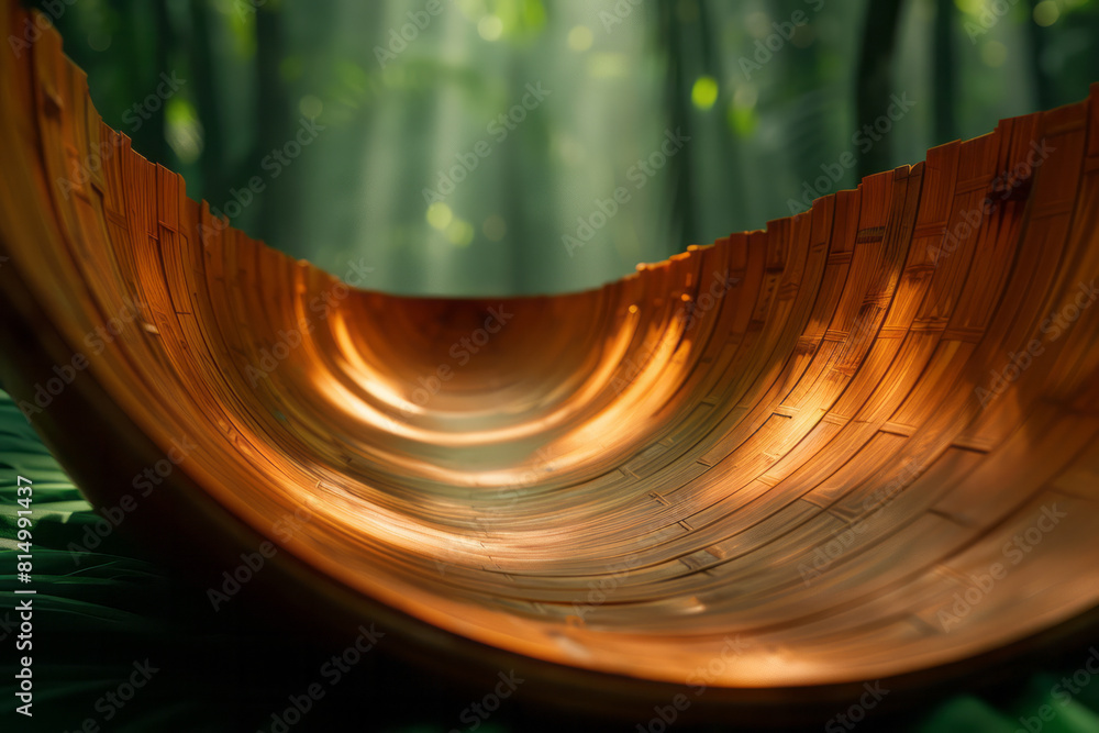 Poster Abstract rendering of a Brazilian berimbau, with its bow-like structure inspiring sweeping, curved lines,