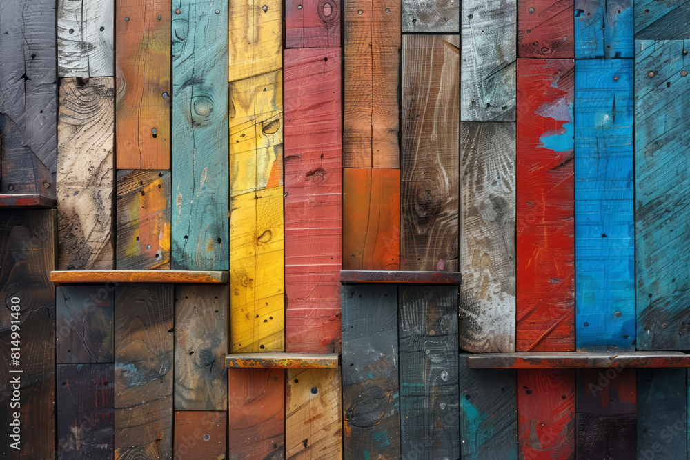 Poster dynamic abstract interpretation of basque txalaparta, with its wooden planks represented as staggere