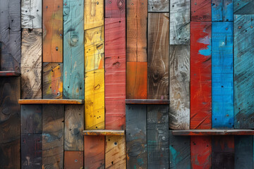 Dynamic abstract interpretation of Basque txalaparta, with its wooden planks represented as staggered, rhythmic color blocks,