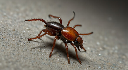 Closeup of an Adult female deer tick or dog tick, Borreliosis insect on plain background, 