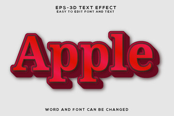 Obraz premium Apple 3d text effect with red color