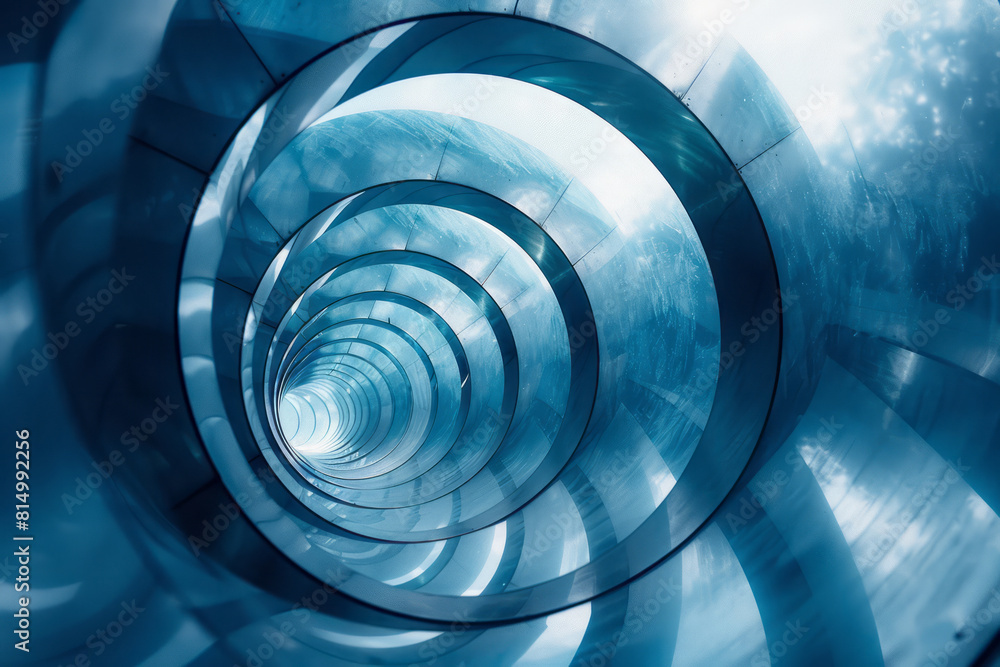 Fototapete a series of overlapping, translucent circles in shades of blue, creating a visual representation of 