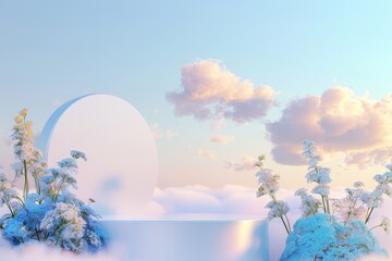 Water drops on a pastel-colored background decorate the natural beauty podium backdrop for a product presentation.. Beautiful simple AI generated image in 4K, unique.