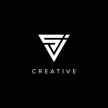 JS SJ Alphabet Letter logo design. Initial Vector symbol.