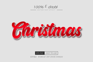 Christmas text effect red