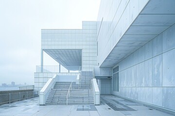 The modern architecture of the building in the city of Seoul, South Korea