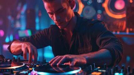 DJ Mastering the Turntables