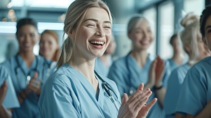 Joyful Nurses Celebrating Success