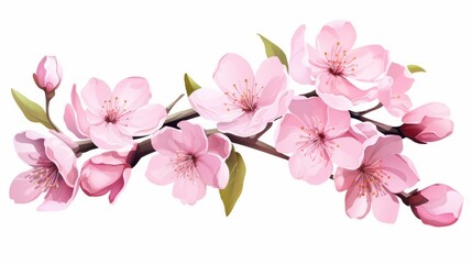 Fototapeta premium Cherry blossom, sakura flowers isolated on white background