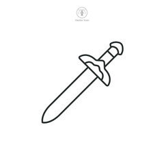 cartoon game sword Icon symbol vector illustration isolated on white background