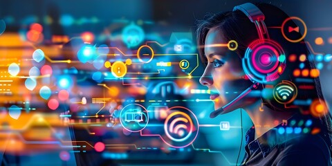 Enhancing online customer service through effective digital communication strategies. Concept Customer Engagement, Digital Communication, Online Support, Relationship Building, Customer Satisfaction