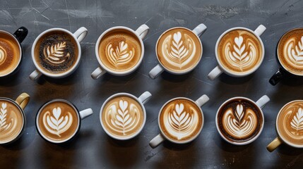 A Collection of Artistic Latte Cups