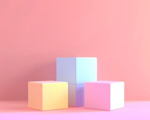 pastel color podium for product presentation