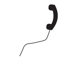 Telephone icon. Retro and vintage telephone icon in line system. Vector Illustration . Landline phone  on white background. 