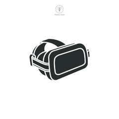 Virtual reality headset. VR glasses Icon symbol vector illustration isolated on white background