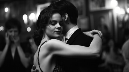 Fototapeta premium A man and a woman are dancing together