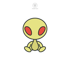 cartoon game Alien Icon symbol vector illustration isolated on white background