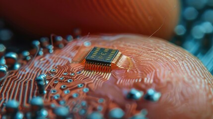 Innovative Biometric Technology: Micro Computer Chip on Fingertip