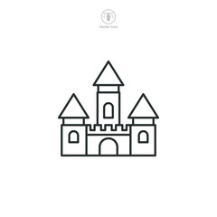 Castle Icon symbol vector illustration isolated on white background