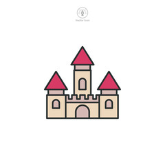 Castle Icon symbol vector illustration isolated on white background