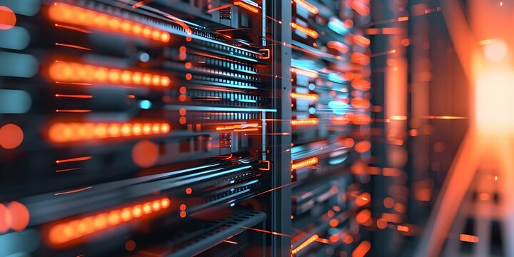 Vibrant efficient supercomputers. Concept High-performance Computing, Energy-efficient Systems, Cutting-edge Technology