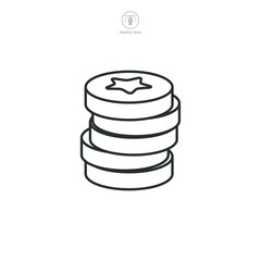 game coins Icon symbol vector illustration isolated on white background
