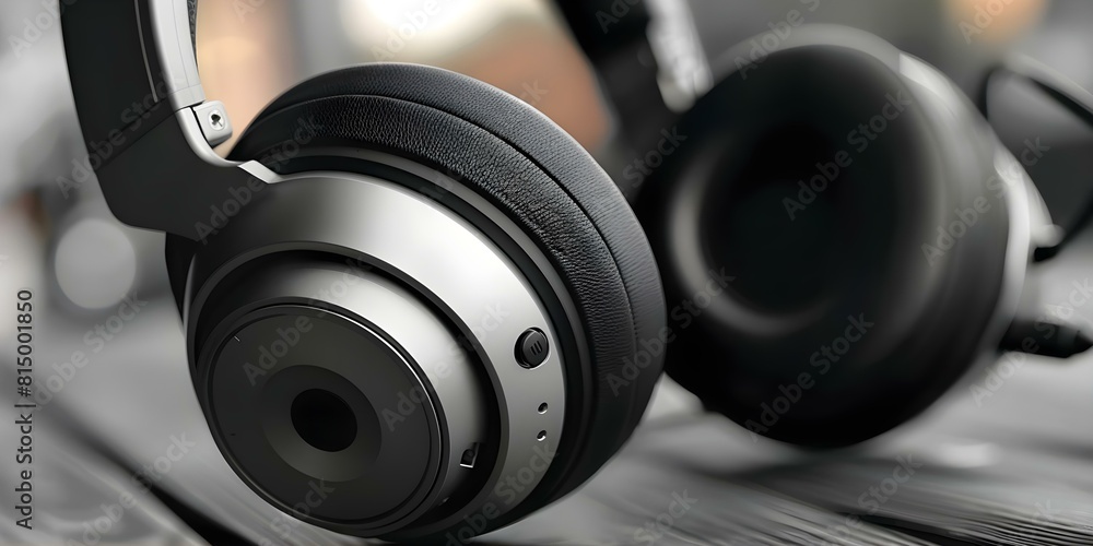 Poster headset for voip calls in customer service and it support environments. concept headset technology, 