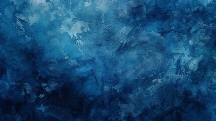 Abstract painting with shades of blue and textures