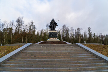 March 22, 2024. Russia. Leningrad region. Monument to those who died in the defense of the Fatherland.