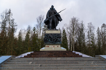 March 22, 2024. Russia. Leningrad region. Monument to those who died in the defense of the Fatherland.