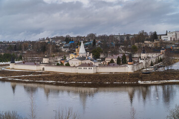 March 22, 2024. Russia. Tver region. The Assumption Monastery in the city of Staritsa.