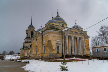 March 22, 2024. Russia. Tver region. The Cathedral of Boris and Gleb in the city of Staritsa.