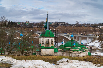 March 22, 2024. Russia. Tver region. Pyatnitskaya Church in the city of Staritsa.
