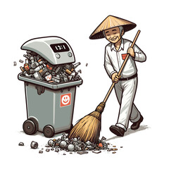 Garbage sweeper, sweep up garbage