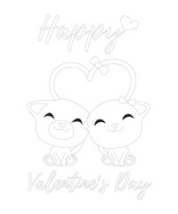 valentine coloring book page for kids and adults coloring book page black and white