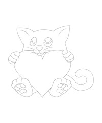 valentine coloring book page for kids and adults coloring book page black and white