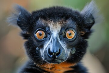 Portrait of a ring-tailed lemur, Lemur catta