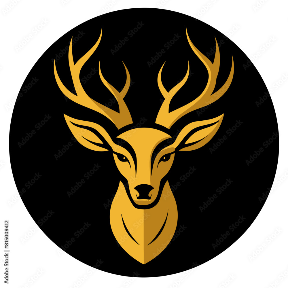 Poster Deer head icon logo 