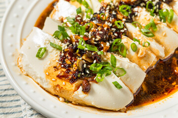 Asian Spicy Silken Tofu with Chili Sauce