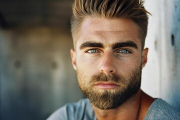 Obraz premium Young Caucasian Man with Beard