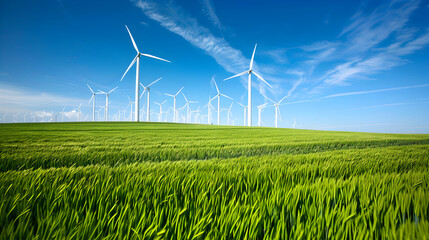 Harmonious Landscape Demonstrating the Power of Wind Energy in Sustainable Living