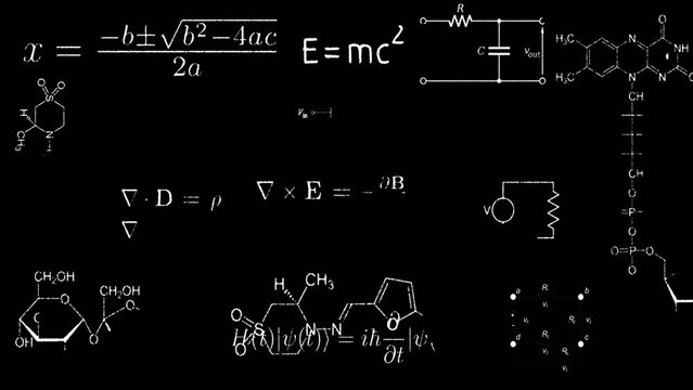 Formulas on blackboard education animation