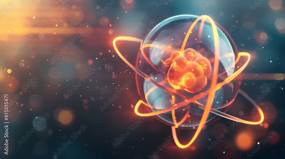 Aufkleber representation of a rubidium atom showcasing its electron and use in atomic clocks photocells and