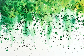 Digital artwork of green splashes on white background white background