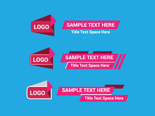 Vector Lower Third for Television News Bar Design Template, Lower Third News and Video Bars Set