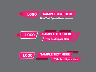 Vector Lower Third for Television News Bar Design Template, Lower Third News and Video Bars Set