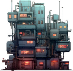 futuristic cartoon building